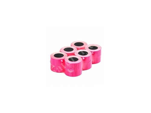 Vivid Pink Color Label 24 Rolls For The Price Labeling Machine