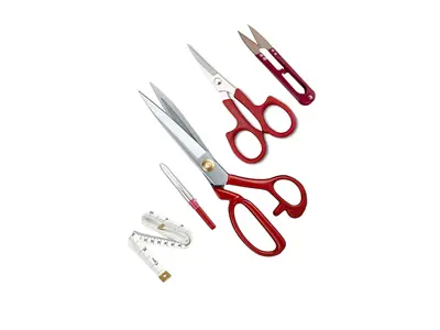 Ensemble de ciseaux de coupe de tissu professionnel Hodbehod n° 11 avec poignée rouge et écrous en acier