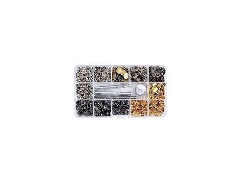 İşkur Makina 120 Assorted Color 12.5 Mm Metal Snap Clips With Storage Box