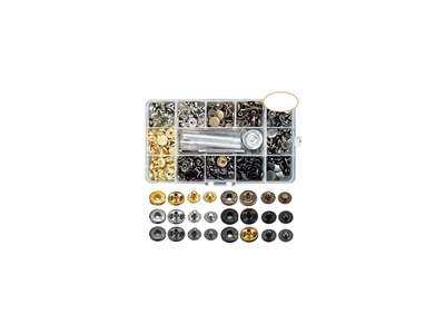 120 Pieces 12.5 Mm Metal Snap Clips with Storage Box - 1