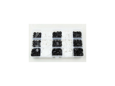 İşkur Makina 100 Pieces Plastic Black And White Snap Button Set With Storage Box