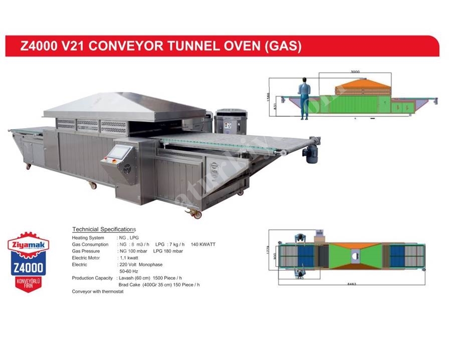 Z 4000 Conveyor Lavash Tunnel Oven