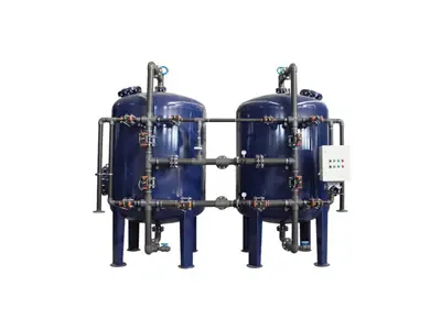 Système de ramollissement d'eau tandem avec tuyauterie de surface et réservoir en acier