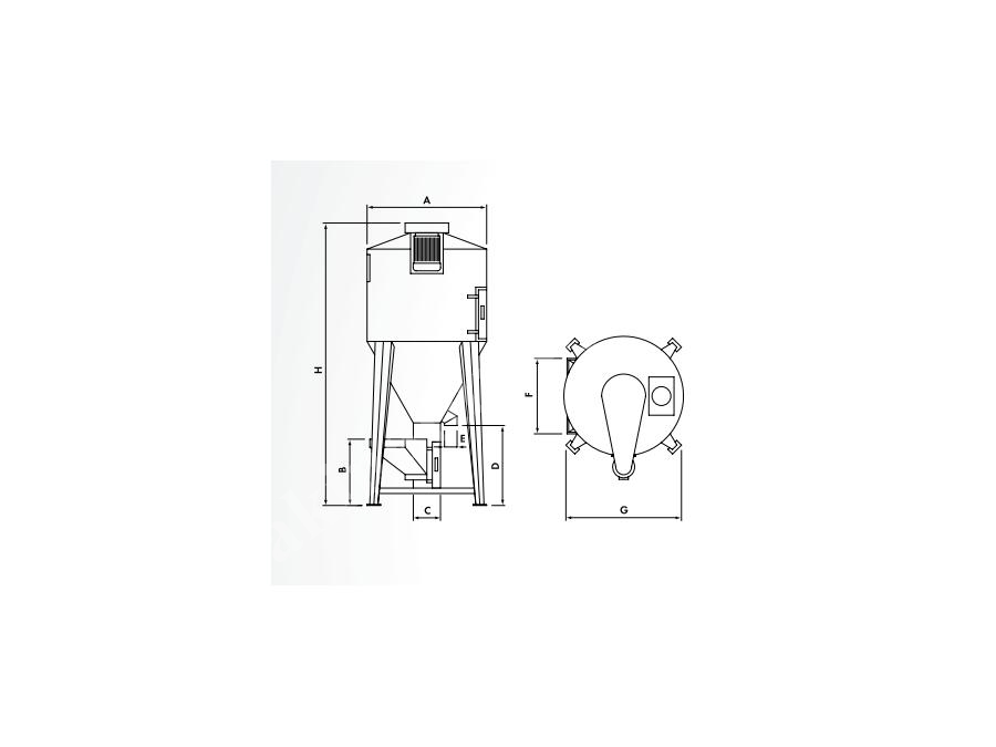 500 - 20000 Dm³ Dikey Plastik Hammadde Mikseri