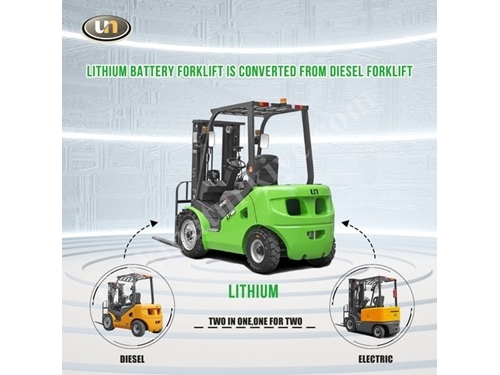 Chariot élévateur électrique au lithium triplex de 2,5 tonnes à 4,7 mètres