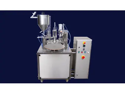 1350 Stück/Stunde rotierende Wasser-Joghurt-Buttermilch-Abfüllmaschine