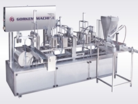 Machine de remplissage liquide alimentaire volumétrique linéaire (crème, fromge, margarine) double ligne - 1