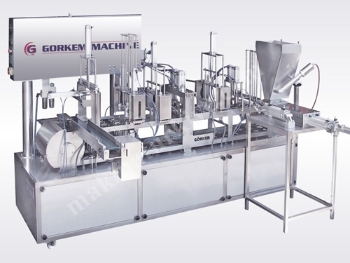 Zweispurige lineare volumetrische (Frischkäse Margarine) Flüssigkeitsnahrungsmittelfüllmaschine