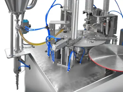 Machine de remplissage liquide volumétrique (miel, confiture, marmelade) 1000 unités / heure