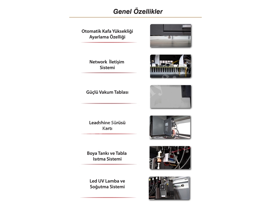 3 Kafalı 100 mm UV Baskı Makinası