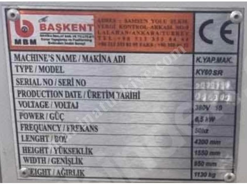 Ky60sr Baş Son Kesme Frezeli Kenar Bantlama Makinası