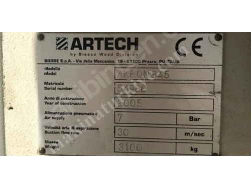 Akron 845 Frezeli Kenar Bantlama Makinası