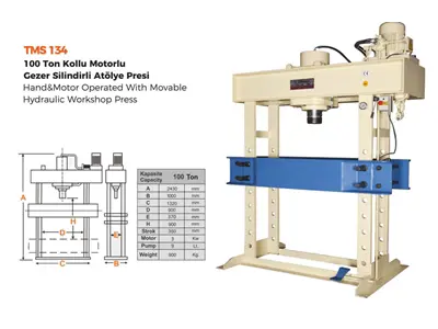 100 Ton Motorized Hydraulic Workshop Press
