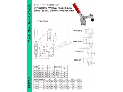 330-4 Dikey Hızlı Yanal Tabanlı Clamp - 1
