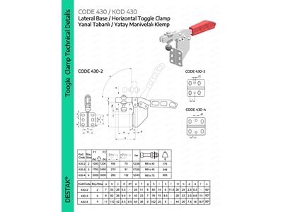 430-3 Hızlı Bağlantı Yanal Tabanlı Yatay Clamp - 1