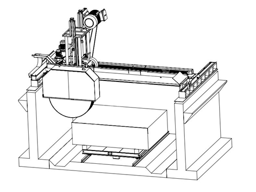 1800-2200 mm Beton Üstü Granit Mermer Blok Kesim Makinası