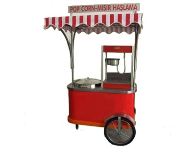 120x90x90 Cm Doğalgazlı Popcorn Patlamış Mısır Arabası