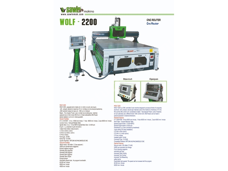 3 Eksen Ahşap Cnc Router