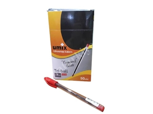 Umix Tükenmez Kalem Tri-Ball 1,0 Kırmızı
