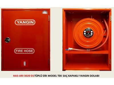 3020 D1 Tüplü Dik Tek Saç Kapaklı Sulu Yangın Dolabı