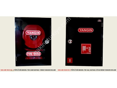 Black Water Fire Cabinet With Tube Vertical Single Glass Door - 0