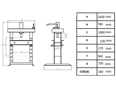 25 Ton Wide Type Hydraulic Press (100 Cm) - 1