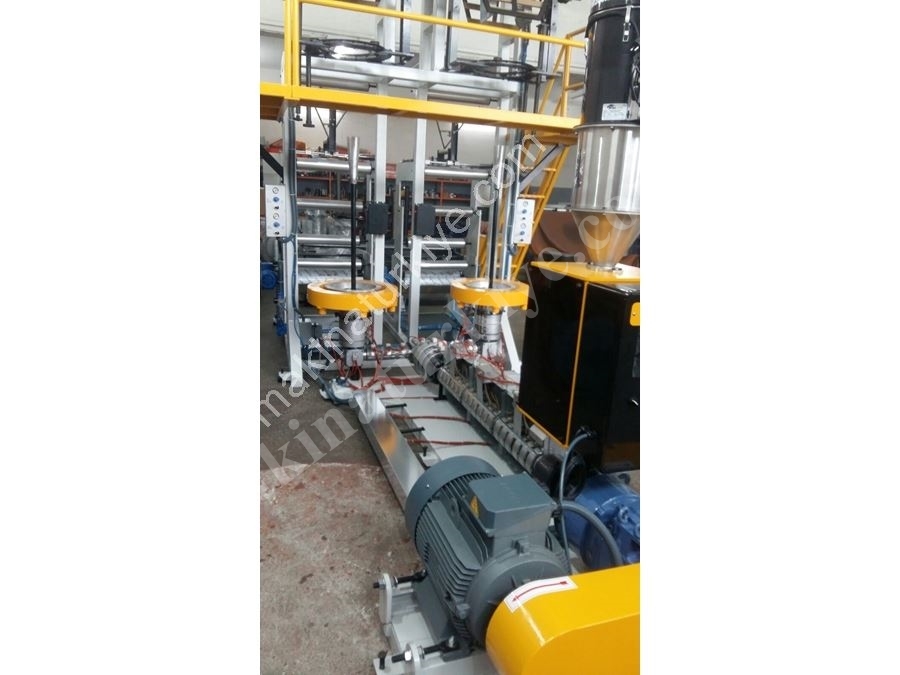 Ø60 HDPE Double Head Plastic Film Extruder Machine