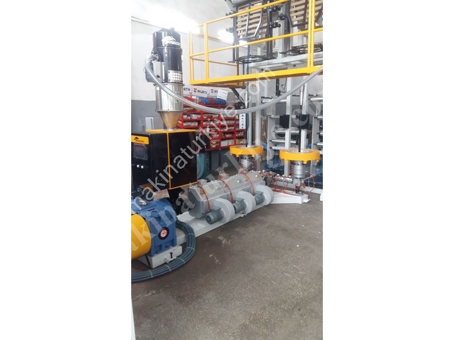 Ø60 HDPE Double Head Plastic Film Extruder Machine