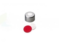11mm Alüminyum Gümüş Krimp Kırmızı PTFE/Beyaz Silikon Flakon Kapağı - 0