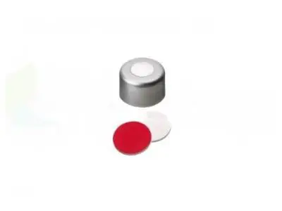 11mm Alüminyum Gümüş Krimp Kırmızı PTFE/Beyaz Silikon Flakon Kapağı