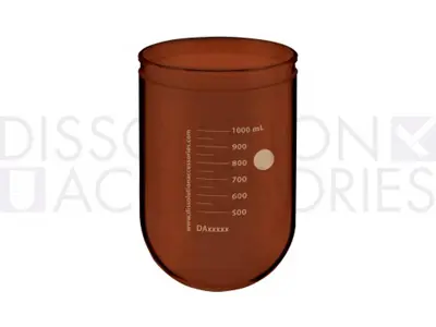 1000ml Amber Glass Vessel Suited for Magnetic Collar