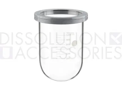 1000ml Clear Glass Vessel with Magnetic Collar