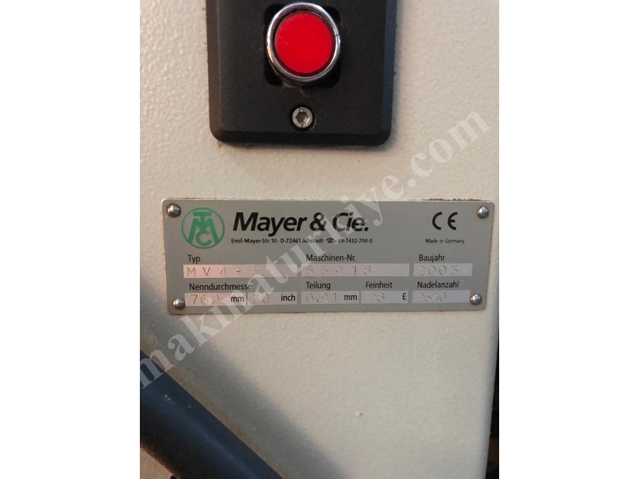 Mayer Yuvarlak Tüp Süprem Örme Makinası