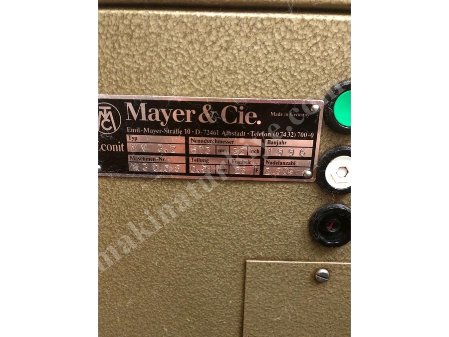 Mayer Yuvarlak Tüp Süprem Örme Makinası