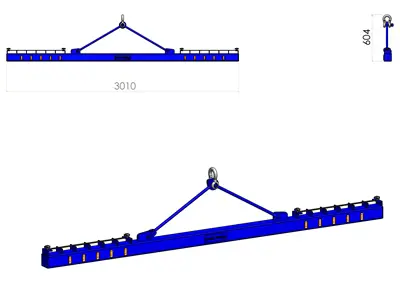 3.5 Ton İthal Tip Halatlı Cam Taşıma Kaldırma Aparatı