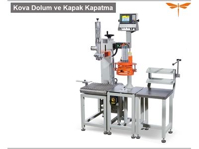5Kg - 30Kg Ambalajlar Teneke Kapak Kapatma Yarı Otomatik Sıvı Dolum Makinası - 0