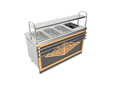 4-Piece Bench Single Tier Hot Service Unit