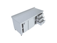 180x70x85 cm Cabinet Block Drawer Bottom and Middle Shelf Kitchen Workbench - 0
