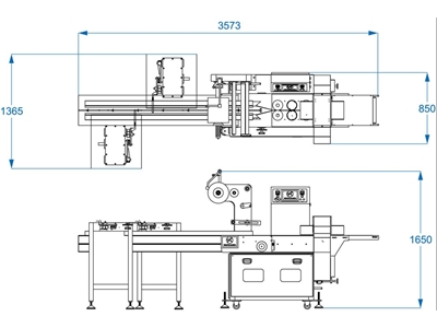 10-80 Adet / Dakika Çift Boksör Beslemeli Yatay Flowpack Paketleme Makinası - 1