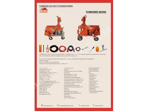 Turbomıx 220 Volt Putzmaschınen