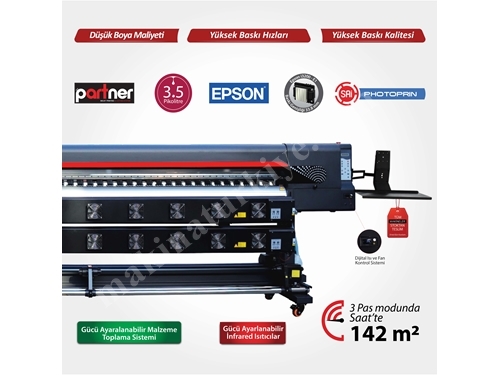 320 cm 4 Kafa Eko Solvent Baskı Makinası