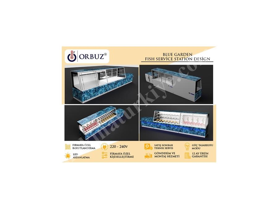 Single Phase Fish Display Cabinet With Cooling System