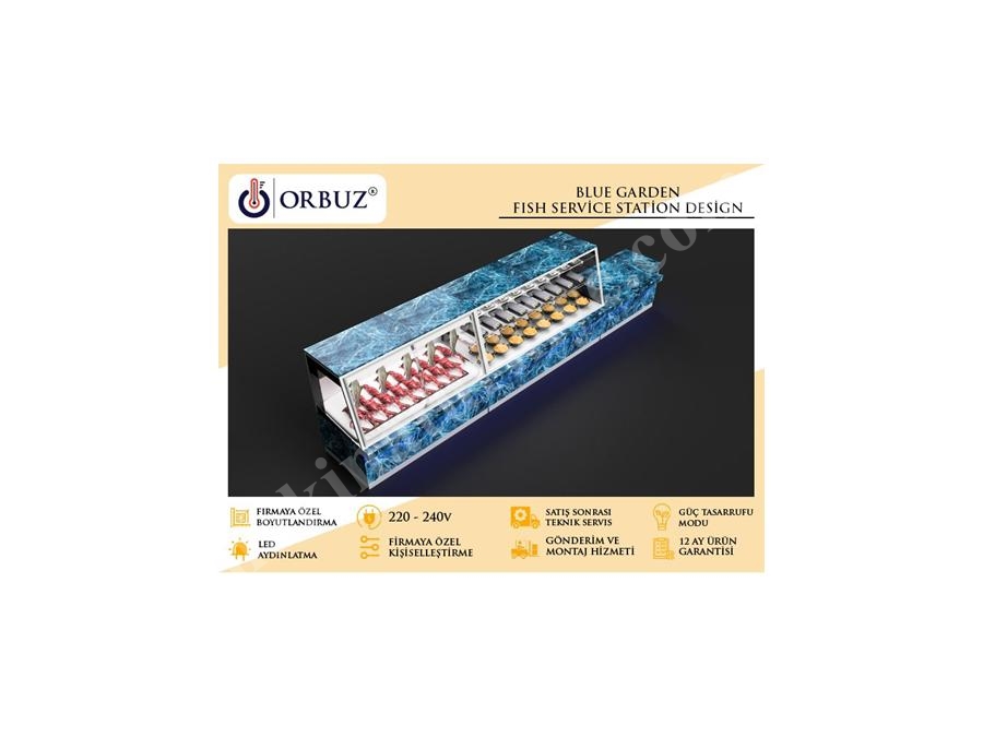 Single Phase Fish Display Cabinet With Cooling System