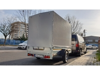 Canvased Pull Iron Load Transport Trailer with Awning Cabin - 3