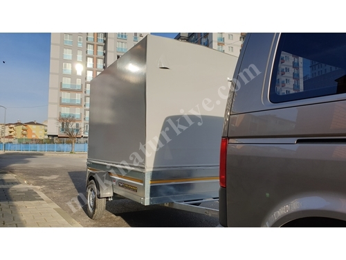 Canvased Pull Iron Load Transport Trailer with Awning Cabin
