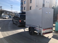 Canvased Pull Iron Load Transport Trailer with Awning Cabin - 7