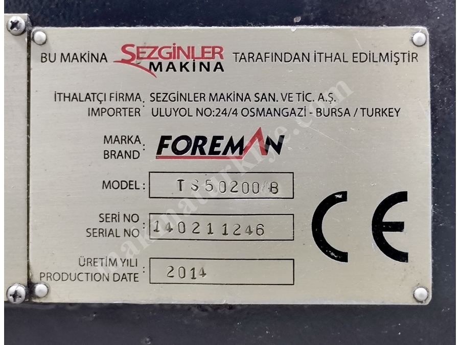 Ø 500 mm (2000 mm ) Üniversal Torna Tezgahı