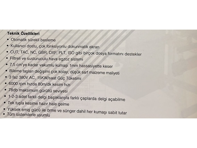 Otomatik Besleme Sistemli Kumaş Kesim Makinası - 2