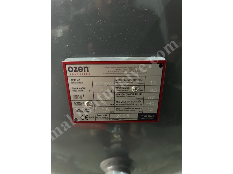 Özen Tk-300/2X90 Pistonlu Kompresör