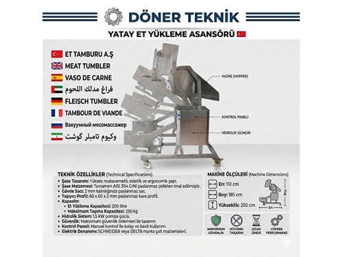 200 Litre Yatay Et Yükleme Makinası